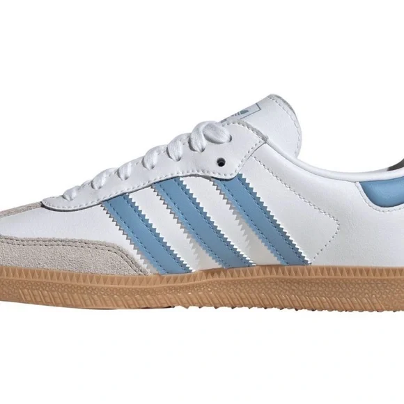 adidas Adidas Samba OG White Blue Gum Sole Sneakers | Youth 7Y / Women’s 8.5 NEW - Picture 10 of 12